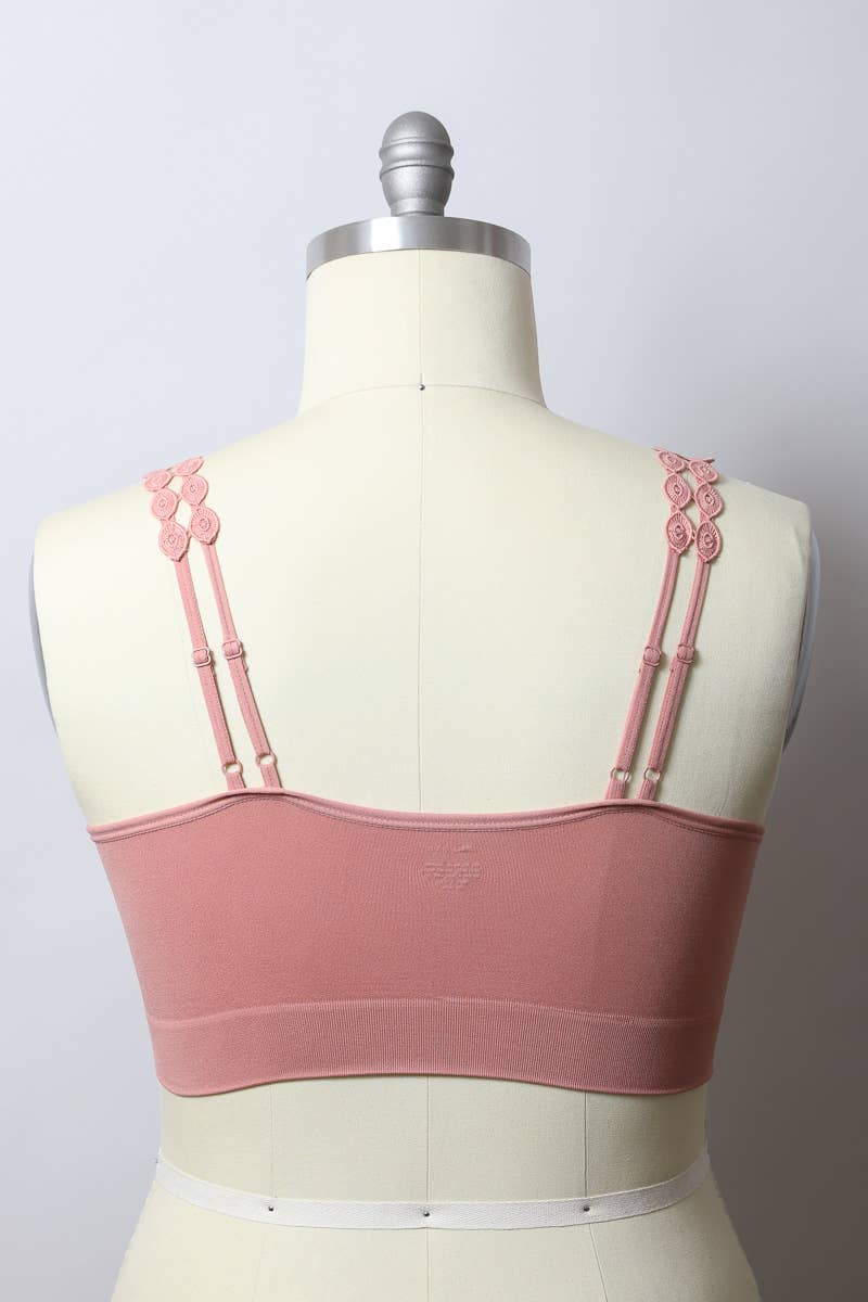 Leto Accessories - Wholesale Bralette - Women's - Boho Eye Lace Applique Bralette Plus Size3