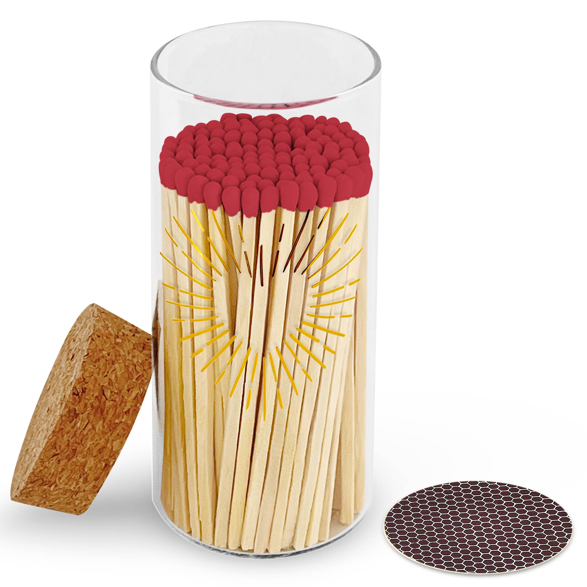 Thankful Greetings – wholesale Tändsticka – Guldtryck med 4" tändstickor & stor korktoppburk10