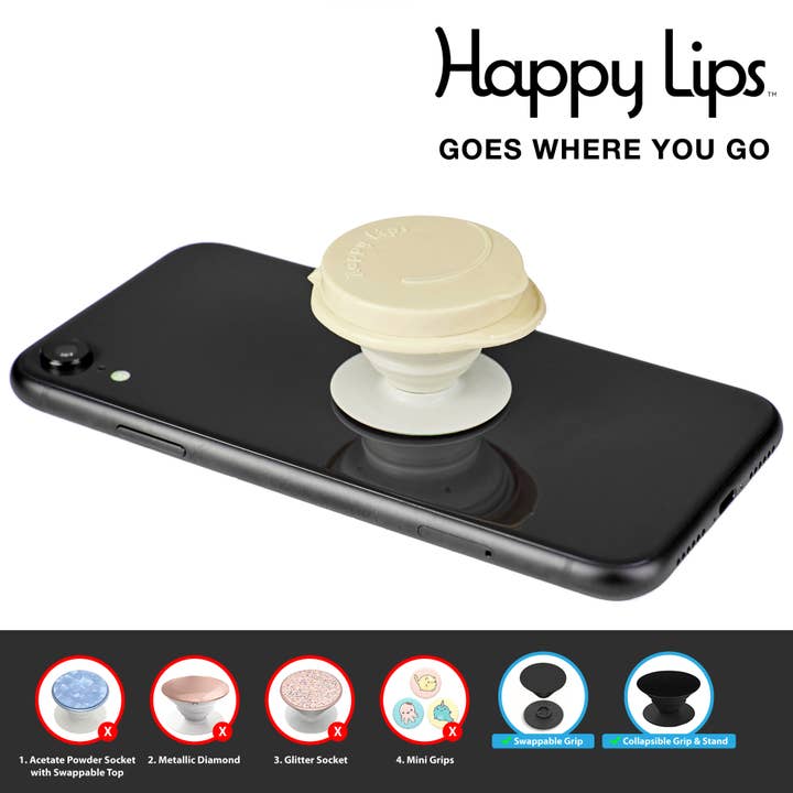 Happy Lips - Wholesale Lip Balm - Happy Lips –Lip Balm w/Mirror, Attach Anywhere! Vanilla Bean