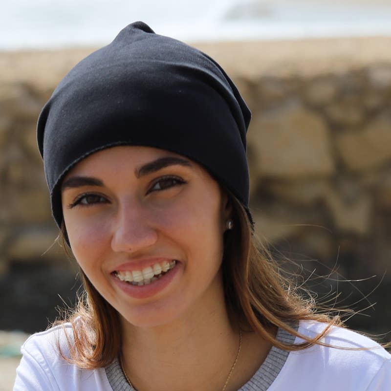 Purple Sardine - Vendita all'ingrosso Berretto - Donna - 481 Berretto in tessuto felpa nera, berretti personalizzabili4