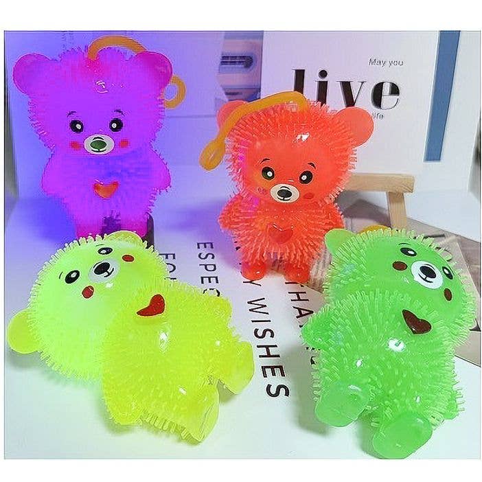 Diacly - Wholesale Squishy Toy - Kids & Baby - 12pk Bouncy Light up Squishy Teddy Bear Toy1