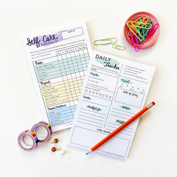 Steel Petal Press - Wholesale Kladblok - Checklist voor zelfzorg Habit Tracker Notepad