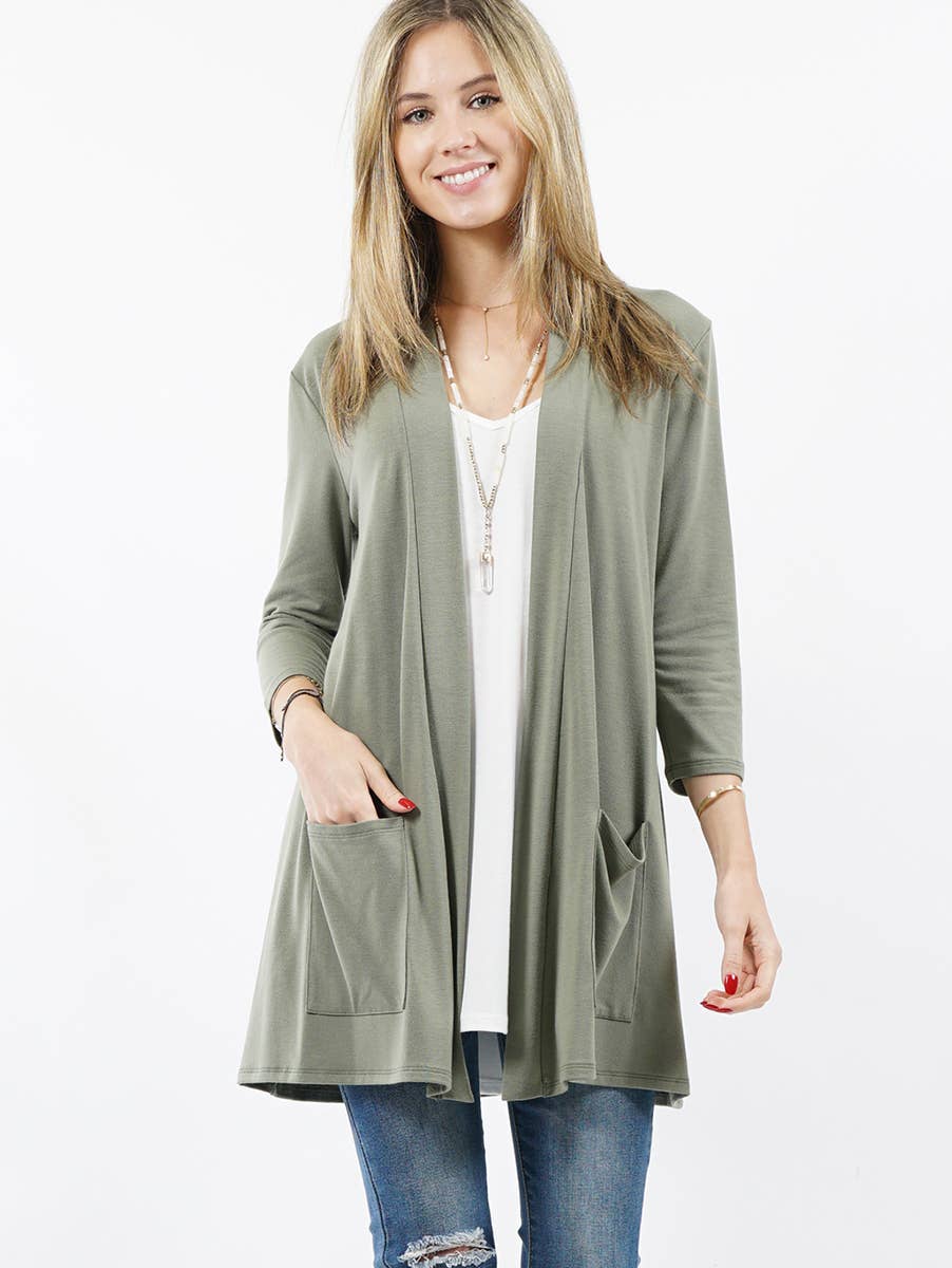 42POPS - Wholesale Cardigan - Women's - ",,...._ Open cardigan w/ slouchy pockets3