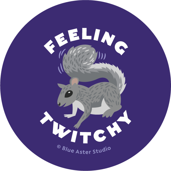 Rextooth Studios - Wholesale Lapel Pin/Button - Squirrel Button, "Feeling Twitchy"1