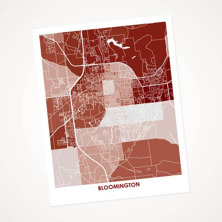 Juanita's Adventures - Wholesale Art Print - Juanitas Bloomington Map Print