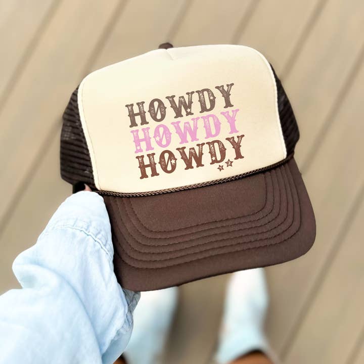 Retro “Howdy” Trucker Hat – Beige Brown Mesh Western Cap and other Purchase Wholesale howdy hat. Free Returns & Net 60 Terms on Faire trending on Faire.
