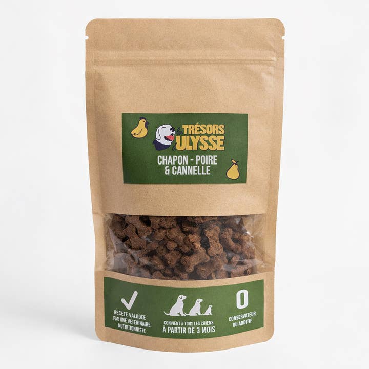 Biscuits pour chiens Chapon Poire | Format Training pour la vente par Les Trésors d'Ulysse
