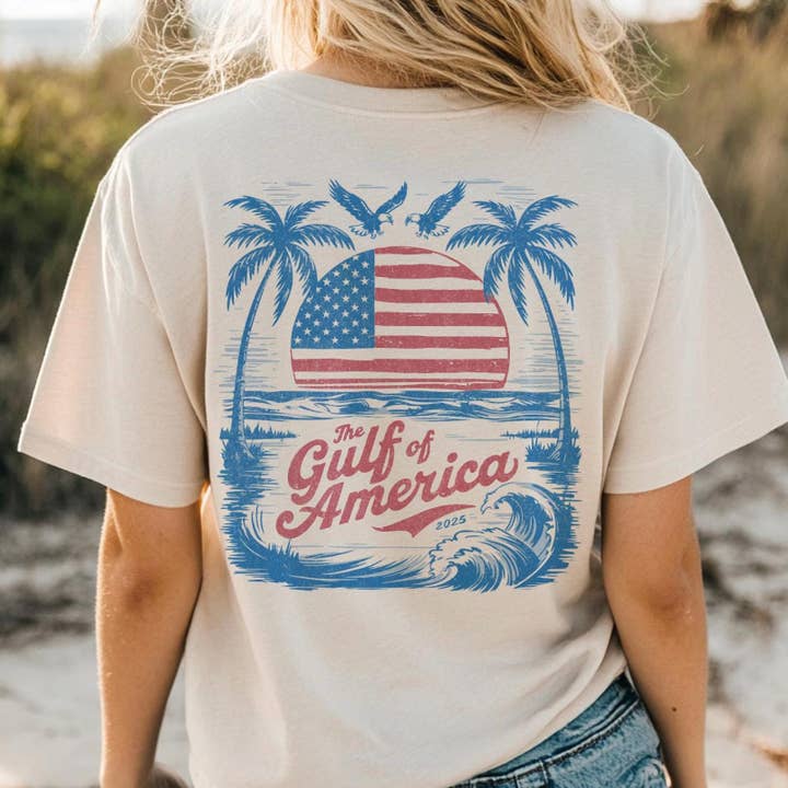 Gulf of America Retro Trump Graphic Tee Vintage Beach Shirt for wholesale by TheKingShirt