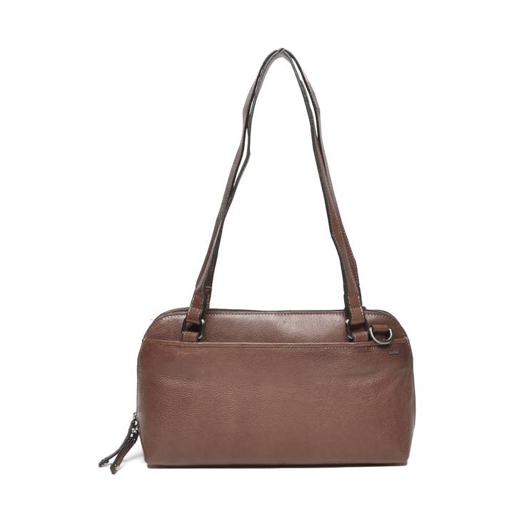 Leren schoudertas Lucca 335-770-12 chocoladebruin voor wholesale door Berba Lederwaren B.V.