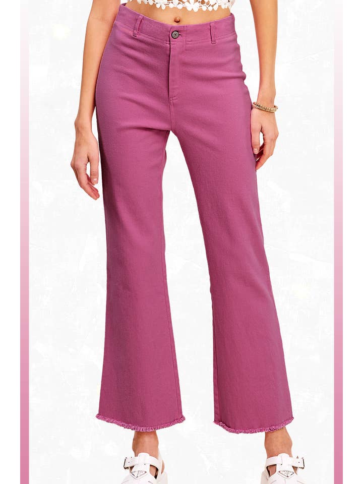 La Miel – Calças - Mulher por atacado – MCP3113-Calças Flare elástica de Cintura Alta Lavada e Macio19