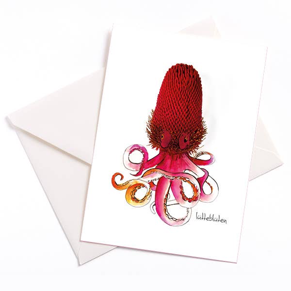 Banksia Octopus - Carte avec enveloppe pour la vente par Lütteblüten