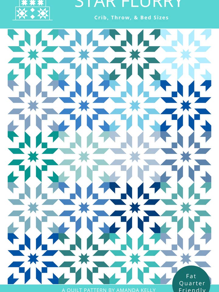 Motif de courtepointe Flocon d'étoiles Imprimé pour la vente par QuiltCakes