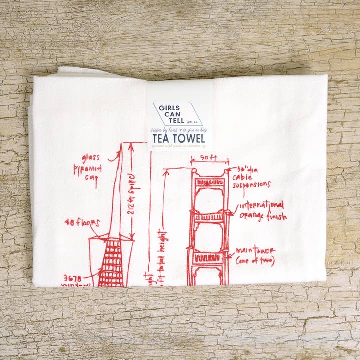 San Francisco Structures Tea Towel | kitchen | flour sack | dish for wholesale by Girls Can Tell
