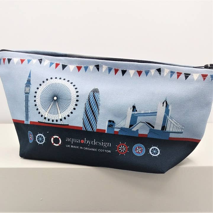Cosmetic Bag, London Skyline & Rowing design for wholesale by Aqua by Design