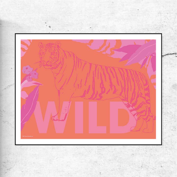 Wild Tiger Art Print for wholesale by DOODLE MOO LTD