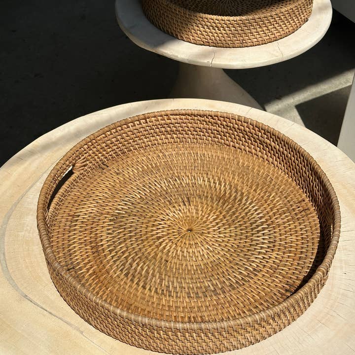 Office Objets - Wholesale Basket - Set of three handcrafted Indonesian wicker baskets in natural rattan (caramel)69