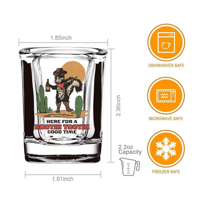 Cluster Funk Studio - Wholesale Shot Glass - Skunk Cowboy: Rootin Tootin Shot GlassÂ