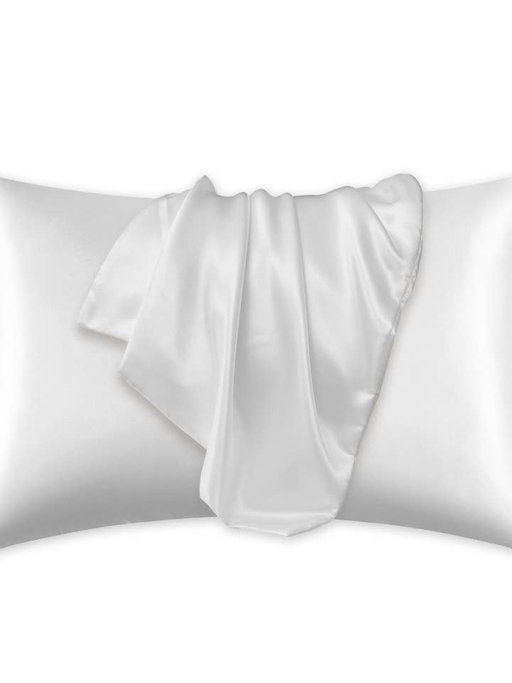 Satin pillow case White 60 x 70 cm standard pillow size - Silky satin pillowcase for wholesale by AfricanFabs