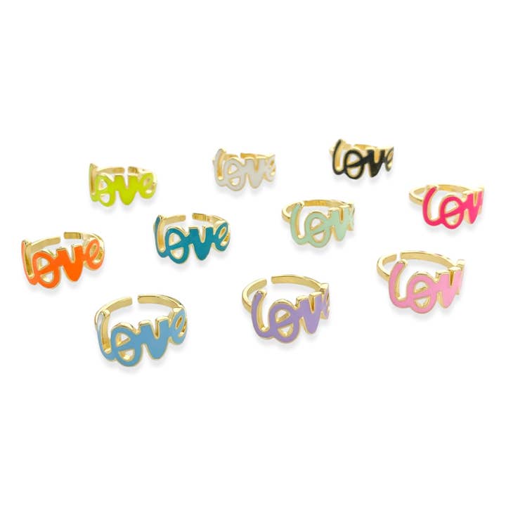 LRN103 - Enamel Love Ring* for wholesale by OMG Blings
