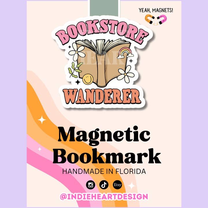 Bookstore Wanderer Magnetic Bookmark for wholesale by Indie Heart Studio