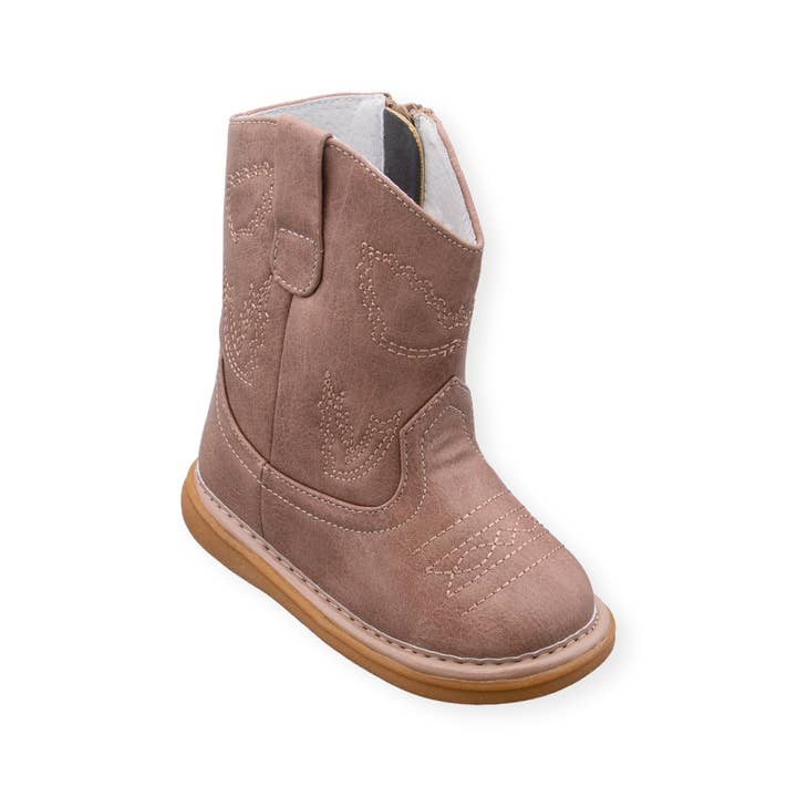 Western Boot Beige for wholesale by Wee Squeak Shoes