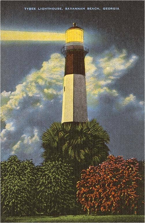 Found Image Press - Wholesale Postcard - Postcard GA-167 Tybee Lighthouse, Savannah Beach0