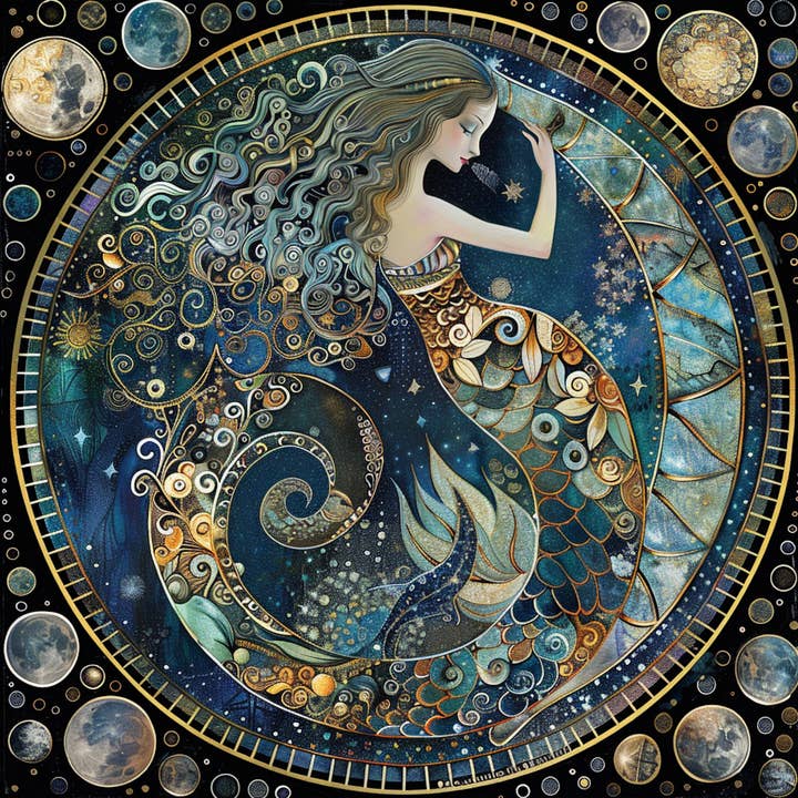 Moonchanted Mermaid Tambourine and Ribbon Wall Accent for wholesale by Bodhi Leaf Market