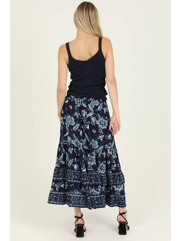 Nostalgia - Wholesale Skirt - Women's - E6E87-A730 PRINTED MAXI SKIRT