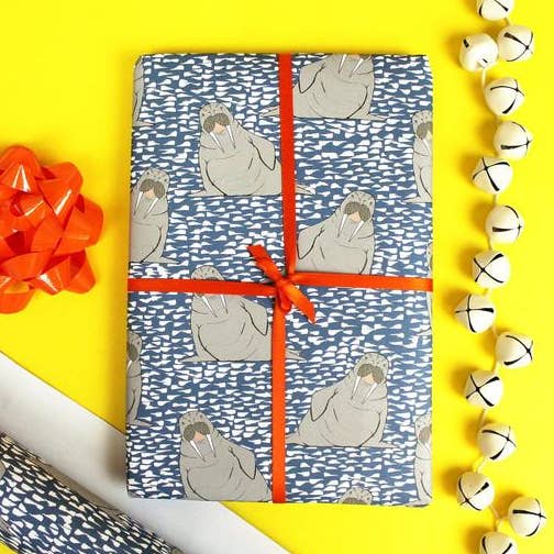 Walrus Recyclable Wrapping Paper - Christmas Wrapping Paper for wholesale by martha and hepsie ltd