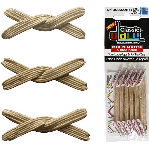 U-Lace Classic - Lacets sans cravate - Lot de 6 dentelles - Blé pour la vente par U-Lace No-Tie Sneaker Laces