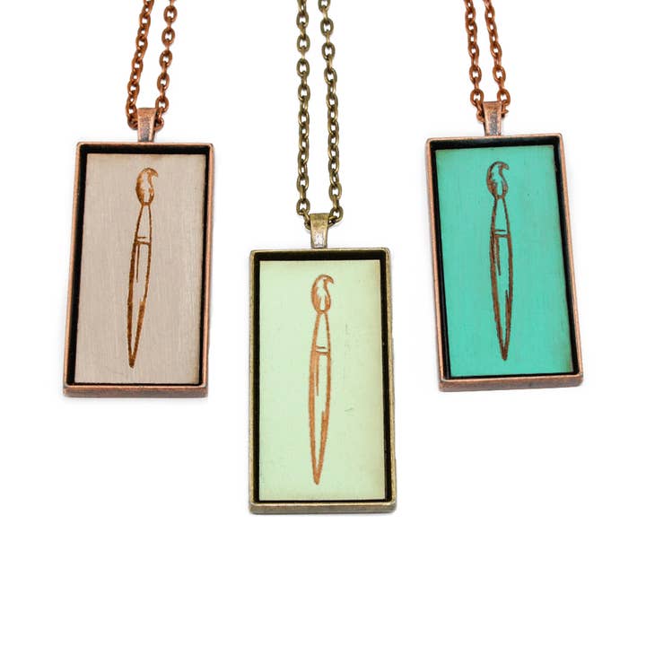 Once Again Sam – wholesale Pendant/charm necklace – Large Cameo Pendant - Paint Brush