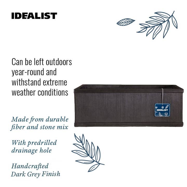 Idealist Lite Fibrestone Planters – wholesale Planter box – IDEALIST Vertical Ribbed Vintage Style Window Box6