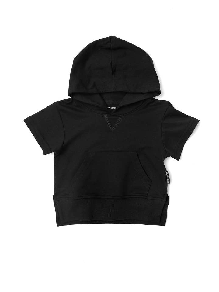 Short Sleeve Hoodie - Black for wholesale by Little Bipsy