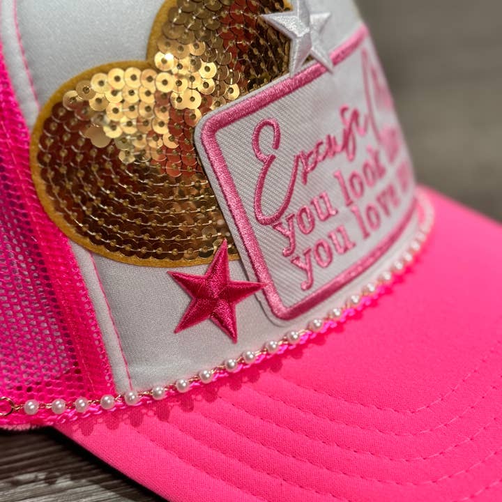 Patchwrx Customs Hat Bar - Wholesale Trucker Hat - Women's - Excuse Me, You Look Like You Love Me Cowgirl Boots Trucker Hat1