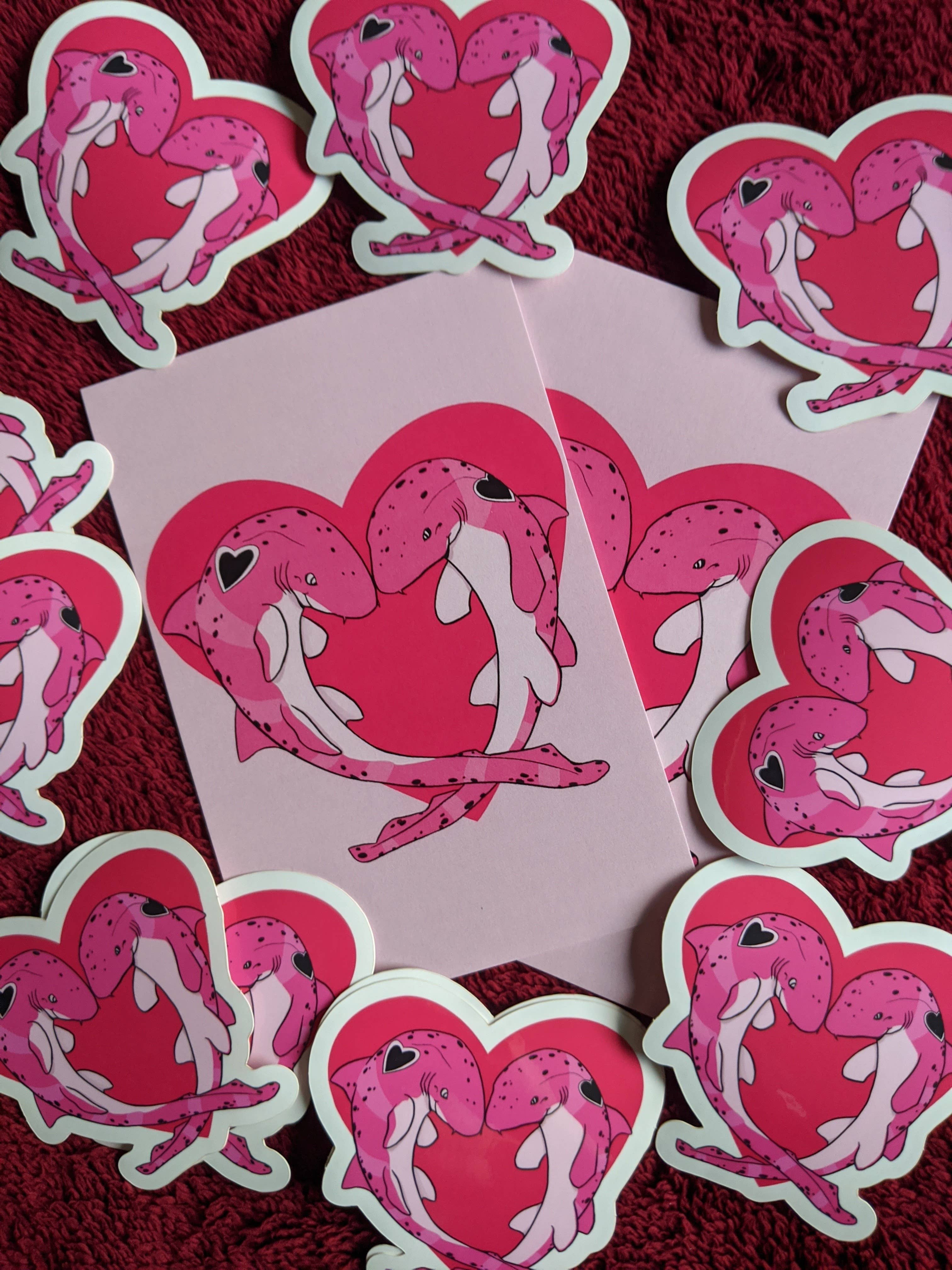 The Mighty Jackie - Wholesale Sticker - Epaulette Shark Valentines Sticker1