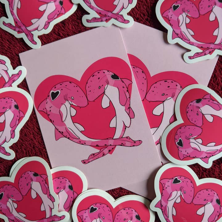 The Mighty Jackie - Wholesale Sticker - Epaulette Shark Valentines Sticker1