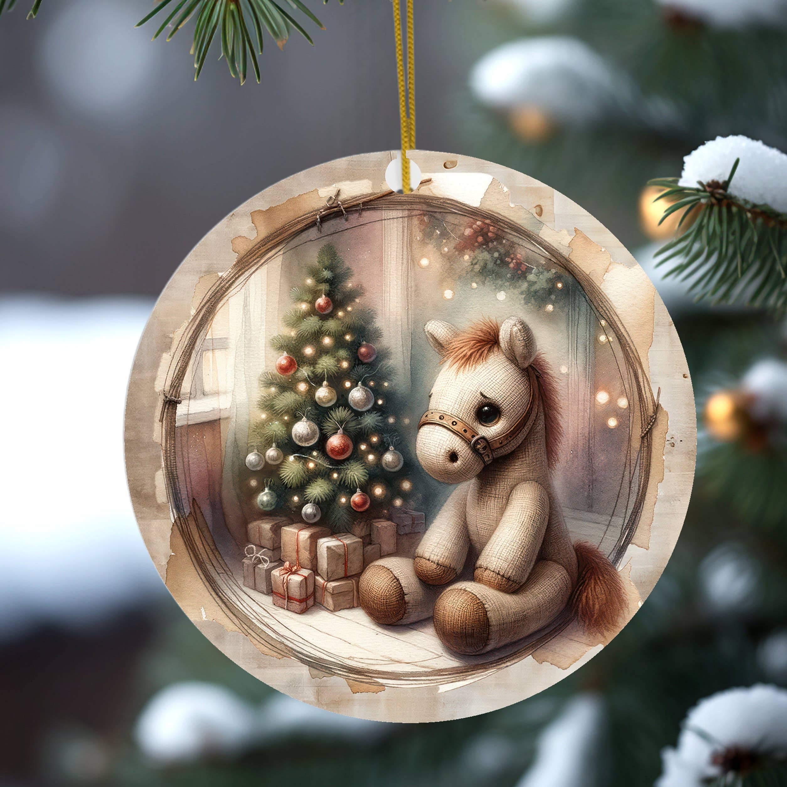 Fernville Creations - Wholesale Ornament - Ceramic Toy Horse Christmas Tree Keepsake Ornament3