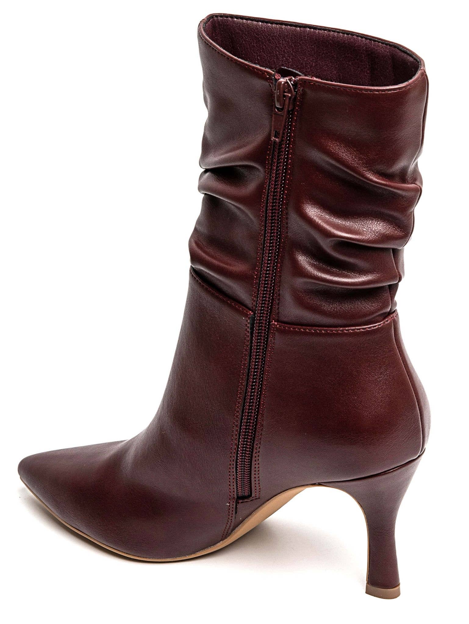 No Doubt Shoes - Venta al por mayor Botines - Mujer - BOTINES DE TACÓN MEDIO EN PUNTA CON FRUNCIDO EN LA PANTORRILLA17