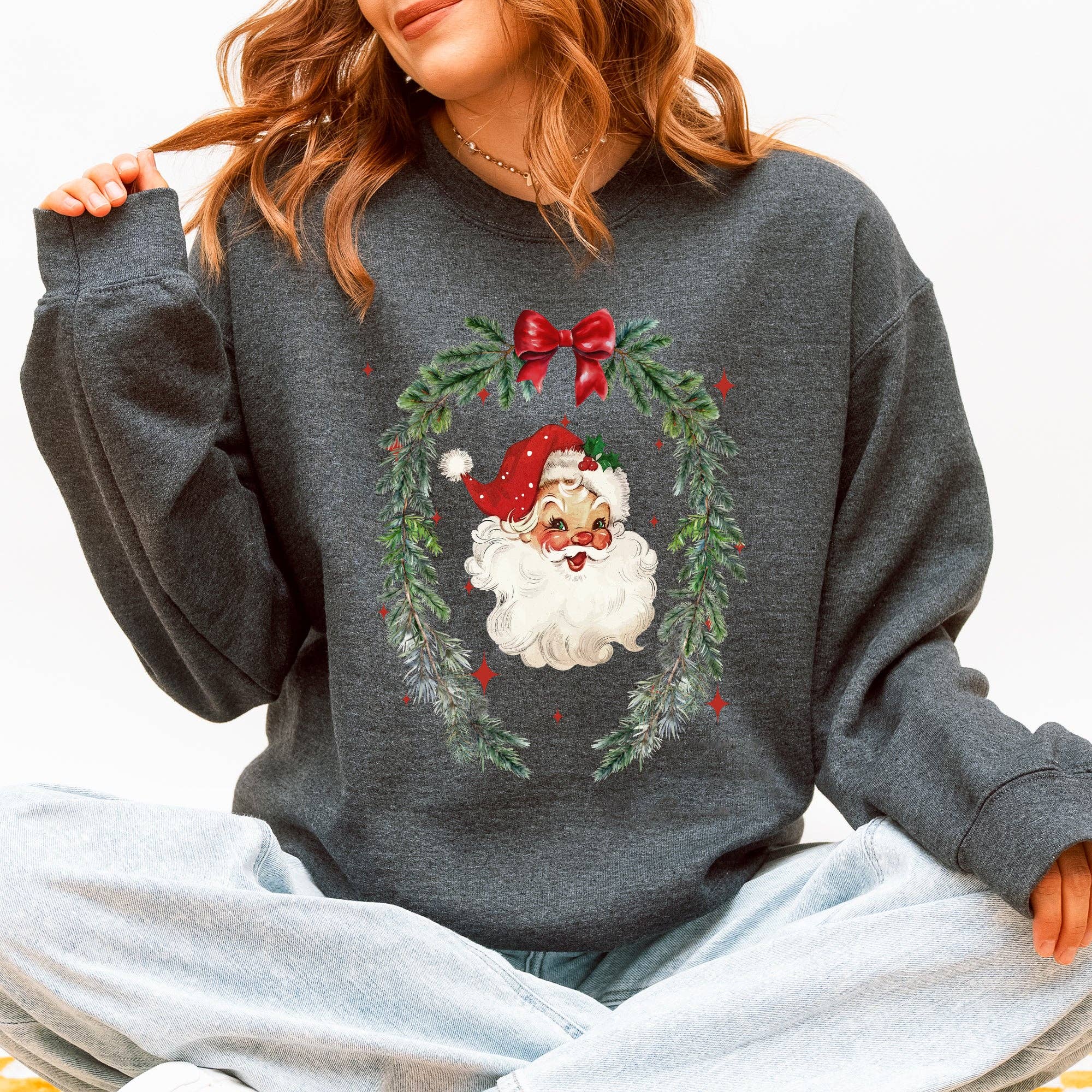 Refinery Number One LLC - Wholesale Graphic Sweatshirt - Unisex - Retro Santa, Christmas, Vintage, Cute Sweatshirt0