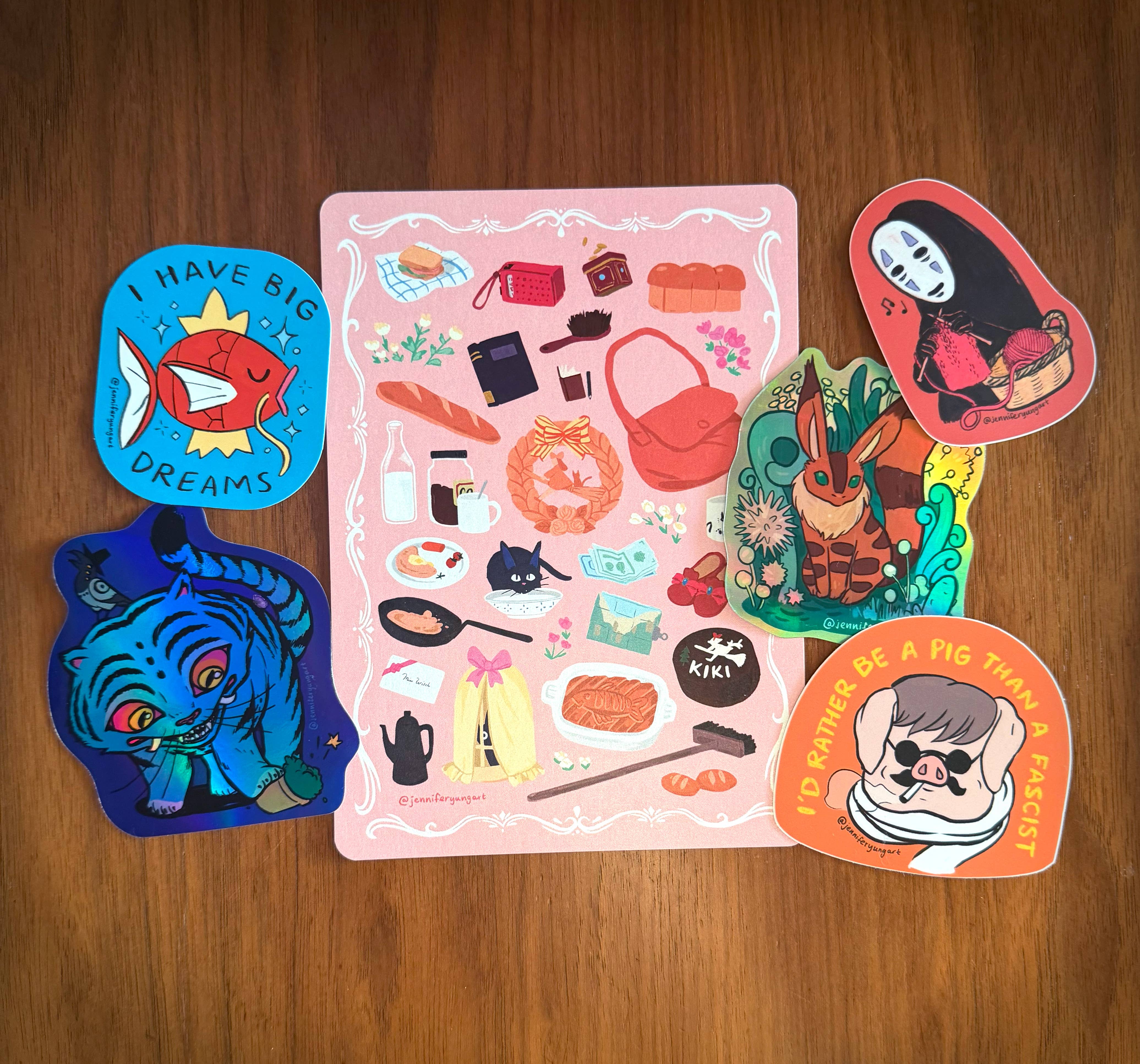 Jennifer Yung Art - Wholesale Sticker - Kpop Demon Derpy Tiger Holographic Sticker Decal4