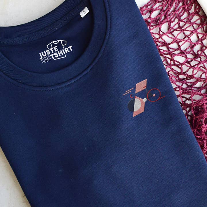 Embroidered Sweatshirt - 3D Bike for wholesale by Juste un t-shirt