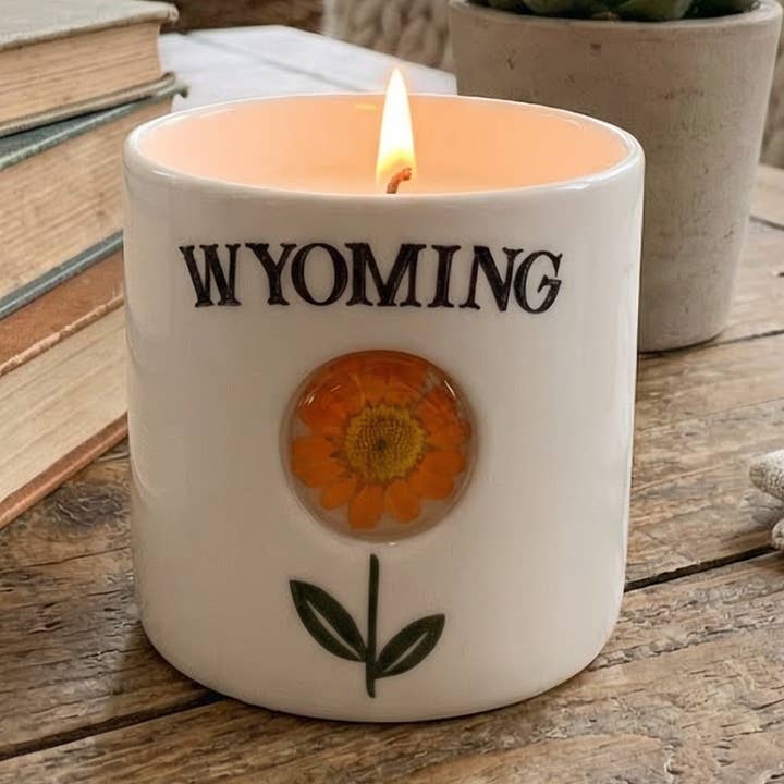 Pressed Flower Soy Candles - Handmade Custom Candles for wholesale by Sunnie Lane