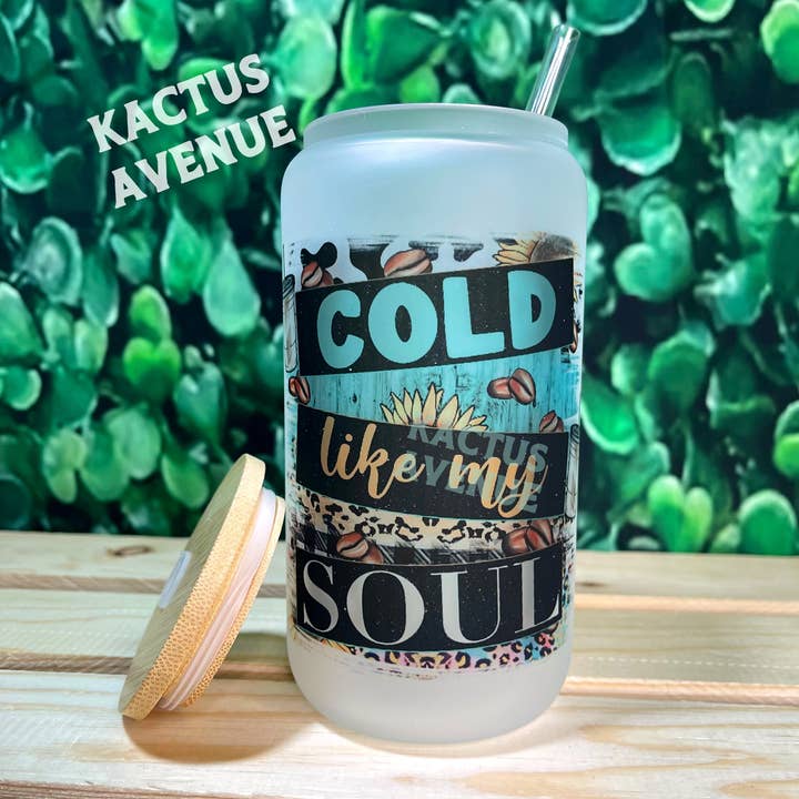 Cold Soul Frosted Glass Can for wholesale by Kactus Avenue