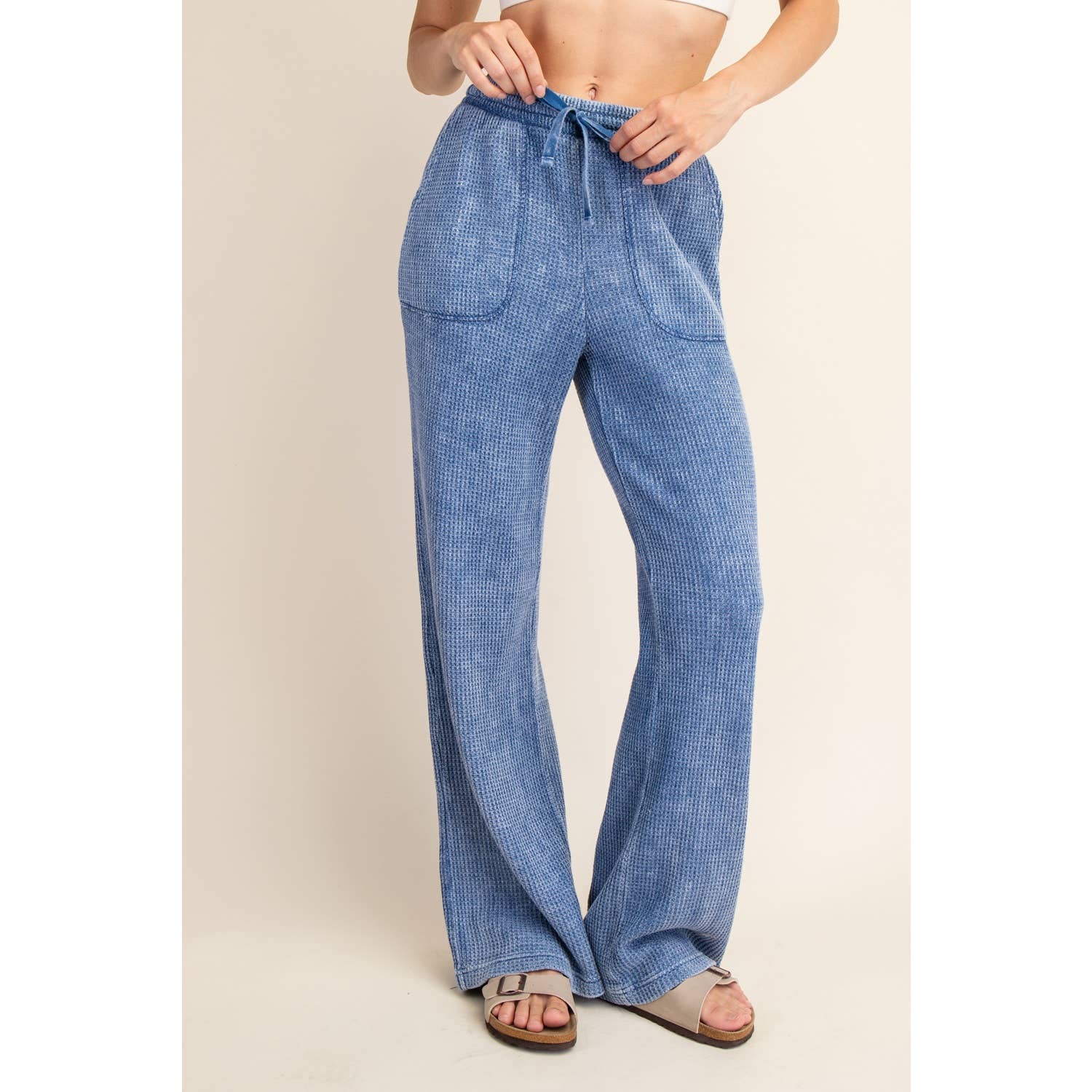 Rae Mode - Wholesale Athletic Pants - Women's - MINERAL WASHED WAFFLE STRAIGHT SWEATPANTS5