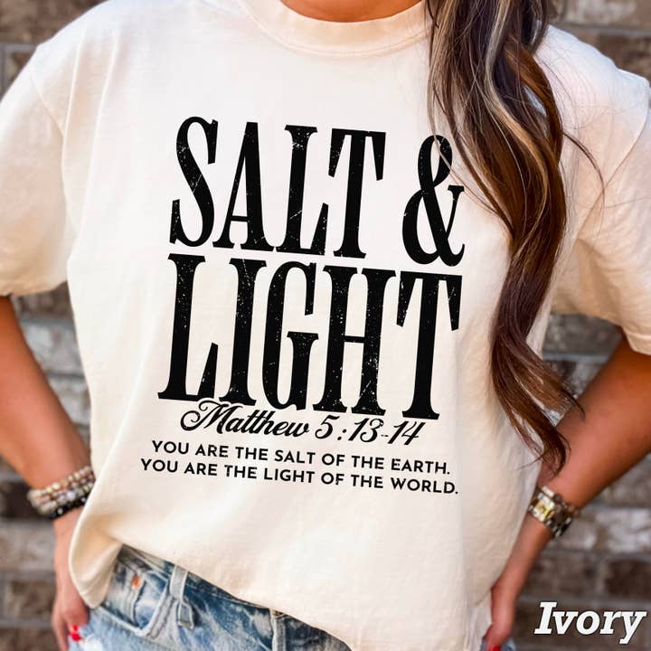 Maglietta Cristiana Sale & Luce | Comfort Colors per la vendita all'ingrosso da parte di Shoppe SHC