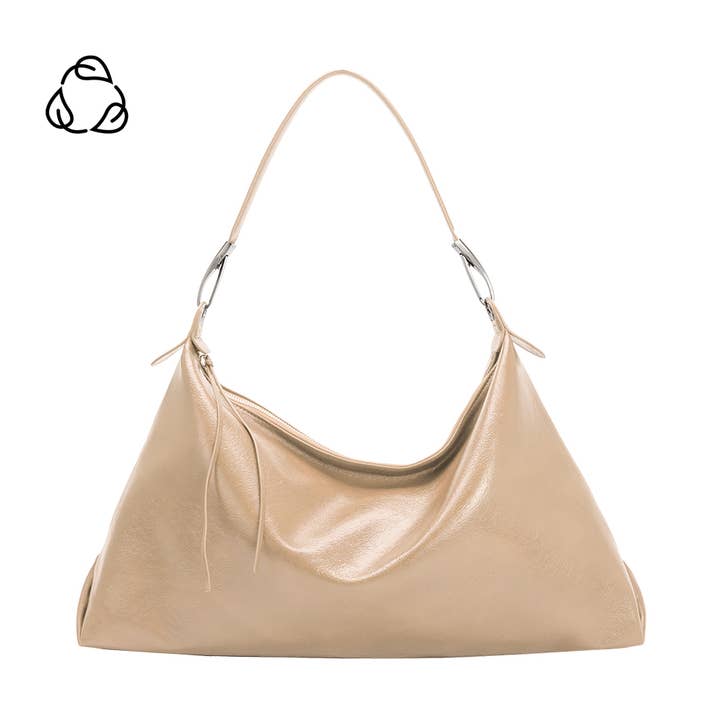 Charlie Beige Recycled Vegan Shoulder Bag for wholesale by Melie Bianco