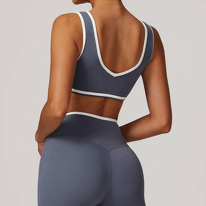 WONDERXFANS – wholesale Sports bra – Women's – Breathable Nude Contrasting Color Sports Bra6