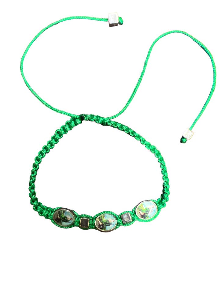 BRACELET: ST. JUDE THADDEUS -GREEN THREADED for wholesale by SAN JUDITAS RELIGIOUS ARTICLES