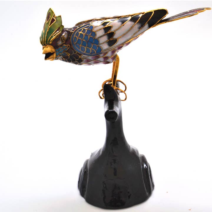 Vintage Cloisonne Bird on Branch Figurine. for wholesale by Ciel Collectables