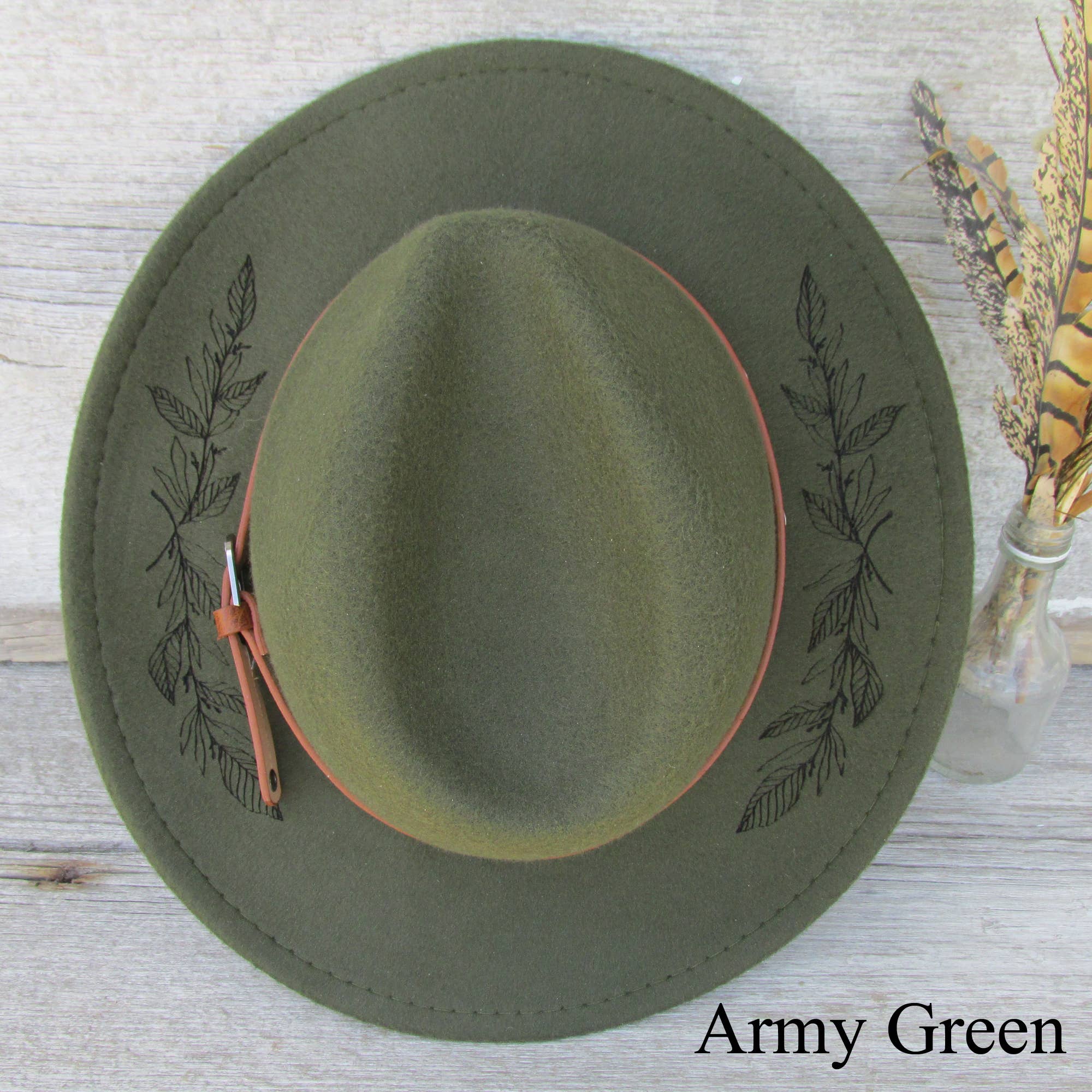 Memories for Life - Wholesale Fedora - Women's - Burned Felt Hat - Lasered Fedora Cowboy Hat - Cheetah0